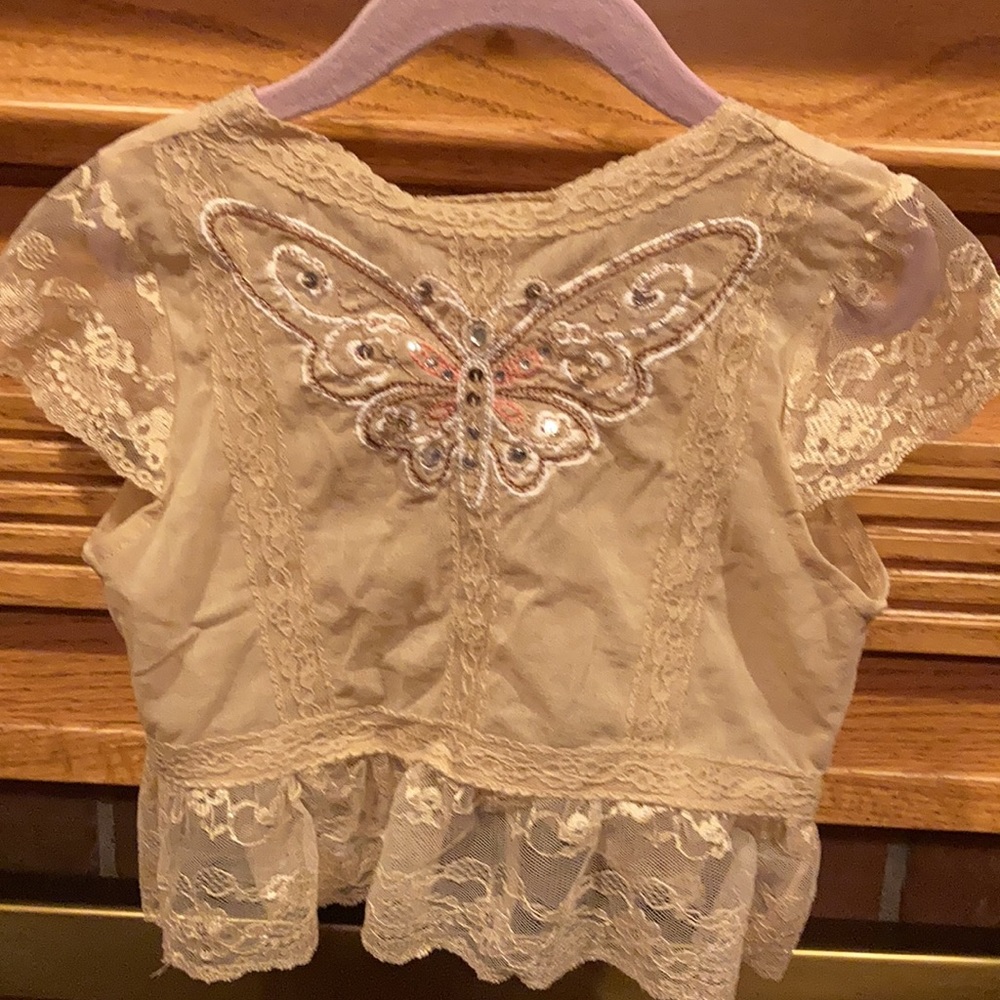 Stevies Cream Lace Butterfly Jacket